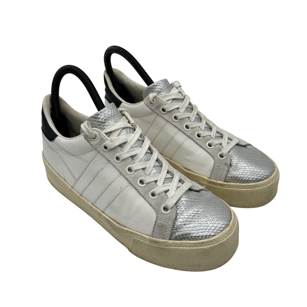 Gola Shoes Womens Sz 7‎ Orchid Platform Viper White Silver Snake Print Casual